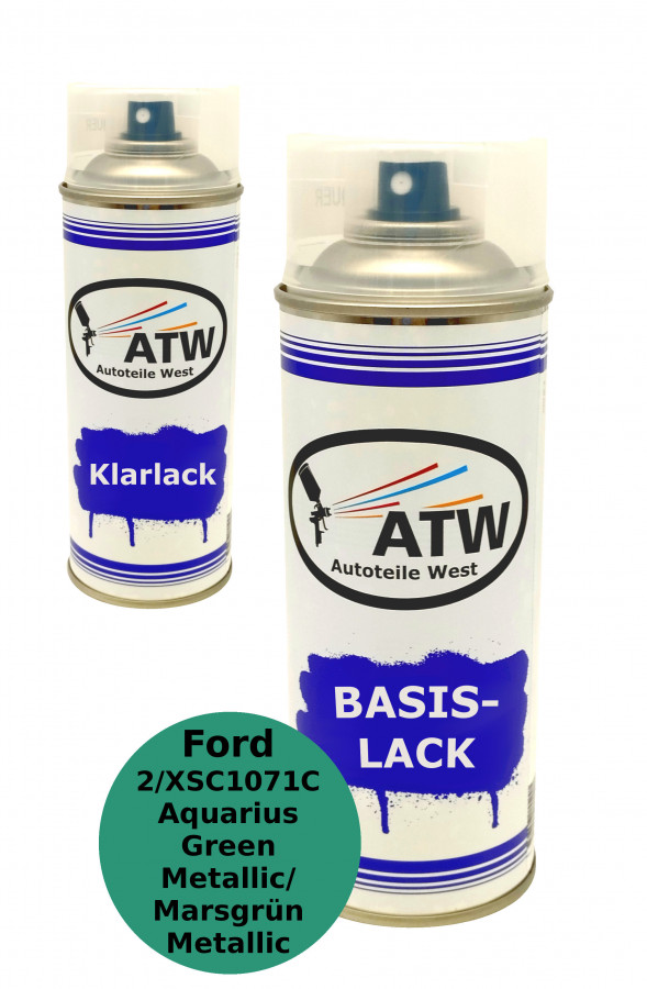 Autolack für Ford 2 /XSC1071C Aquarius Green Metallic / Marsgrün Metallic+400ml Klarlack Set